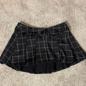 Source Unknown Black and White Grid Mini Skirt